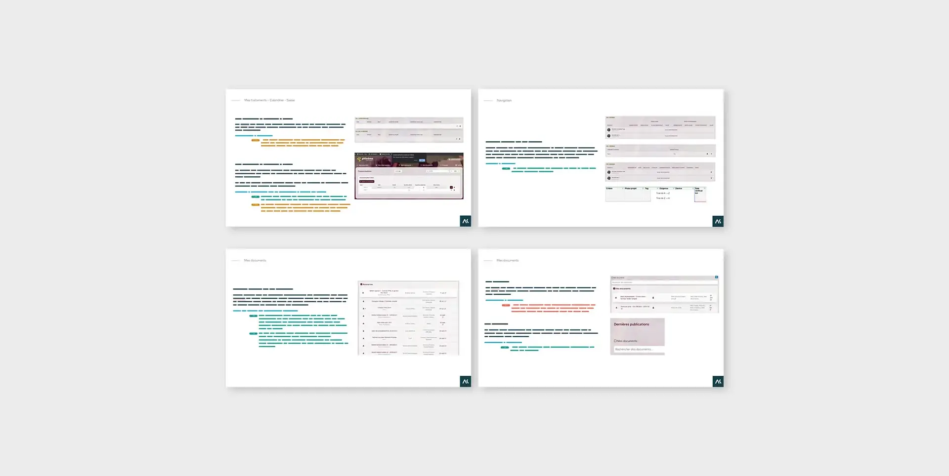 4 screens from the usability audit