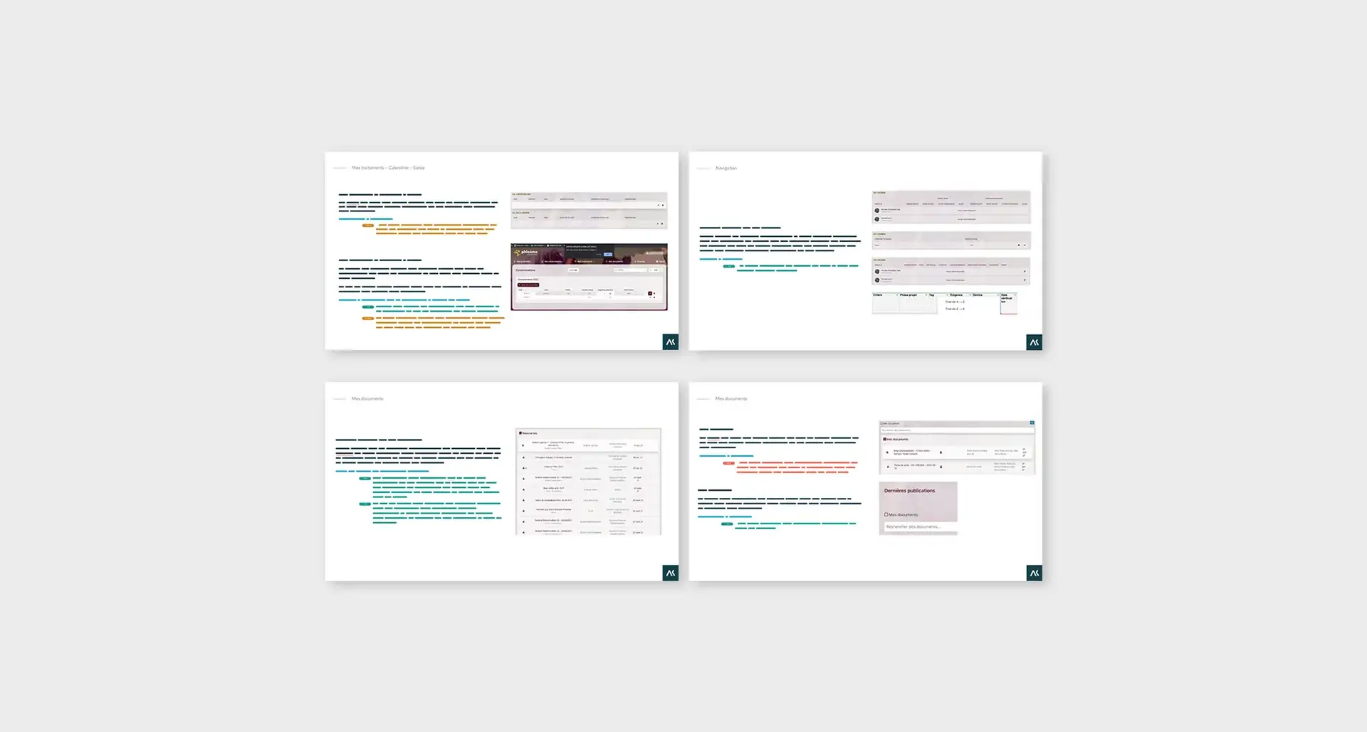 4 screens from the usability audit