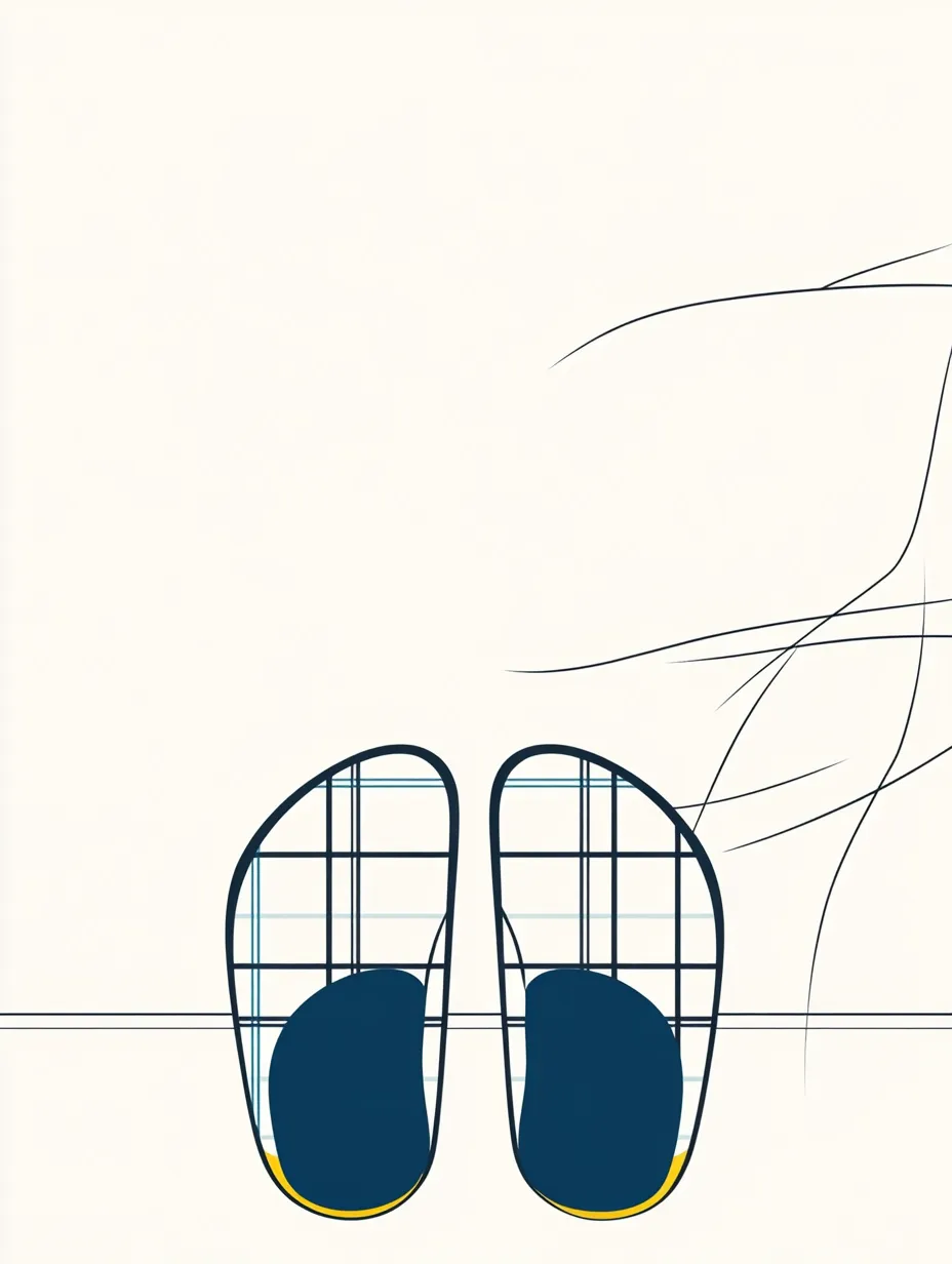 a pair of slippers seen from above