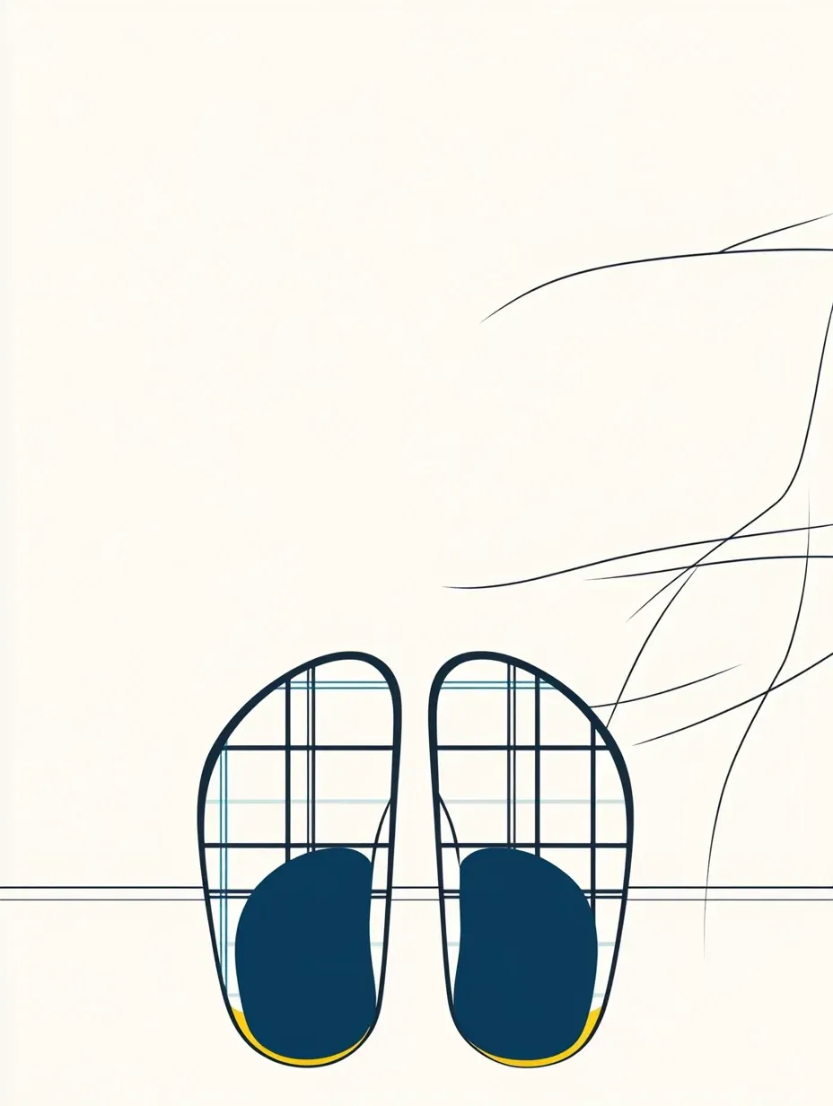 a pair of slippers seen from above