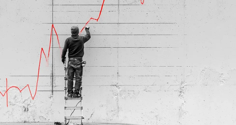 Un street artist dessine un graphe sur un mur