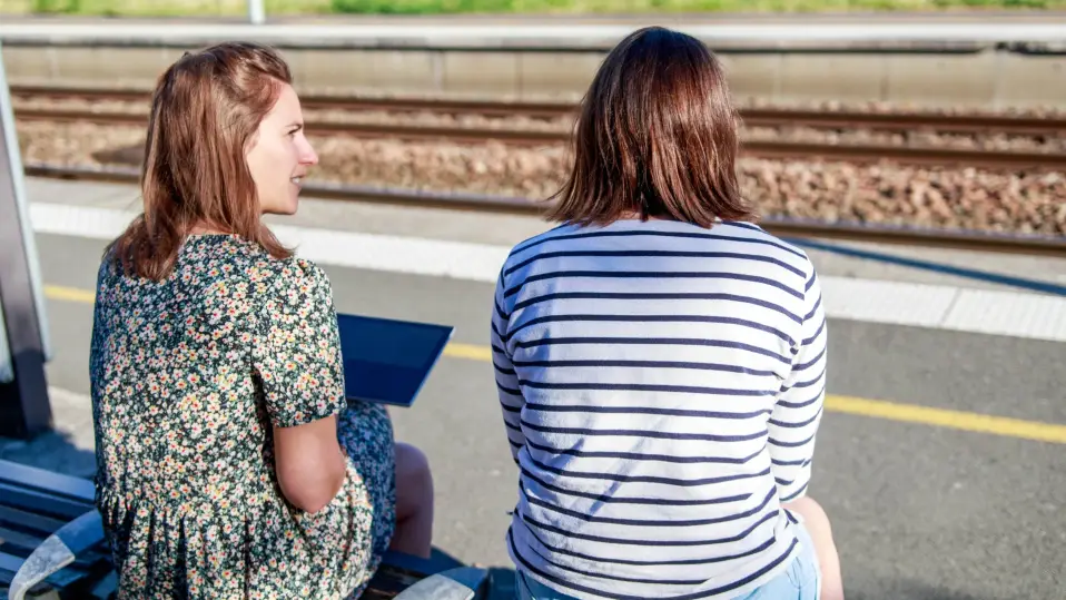 A team member running a user test at Pessac station