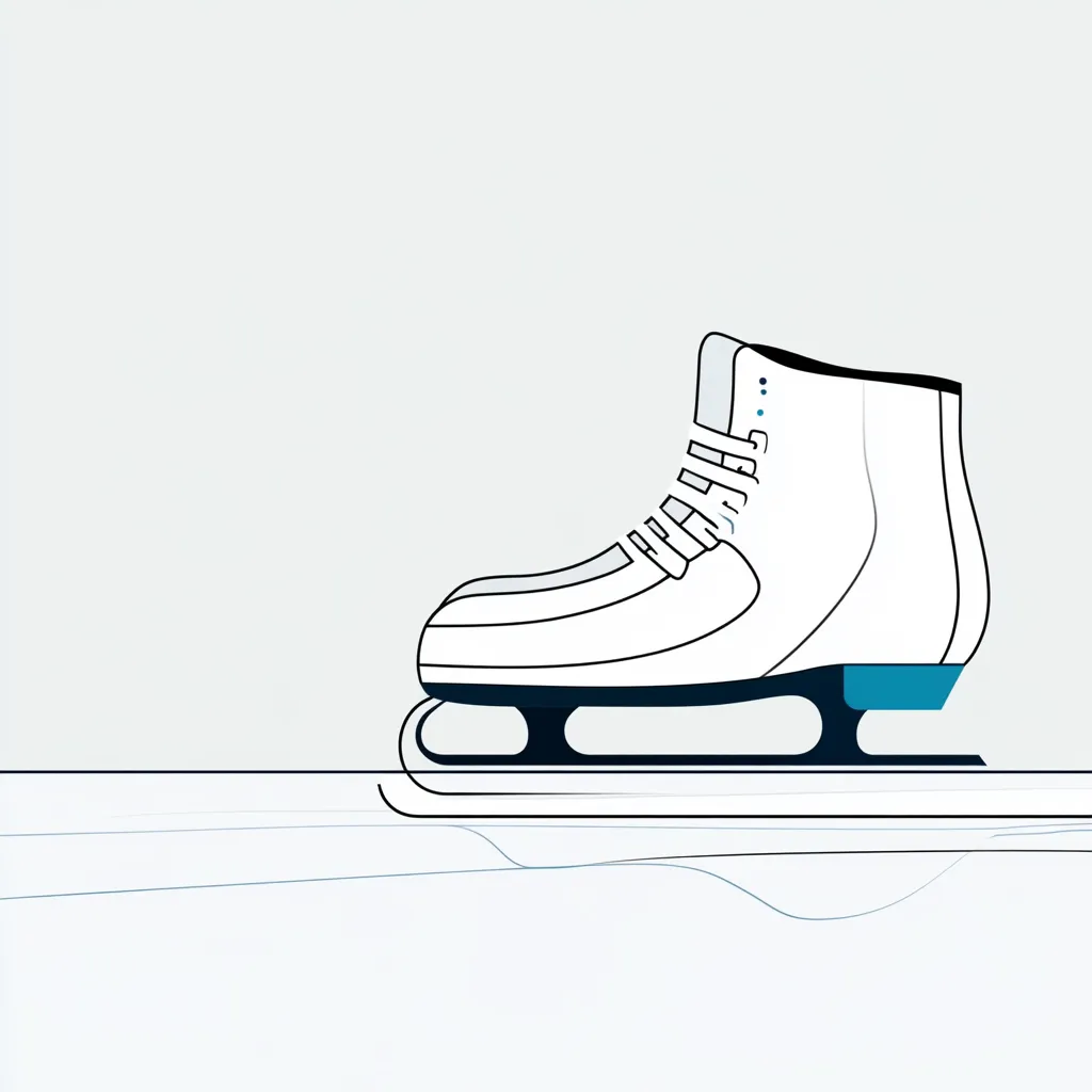 An ice skate seen from the side