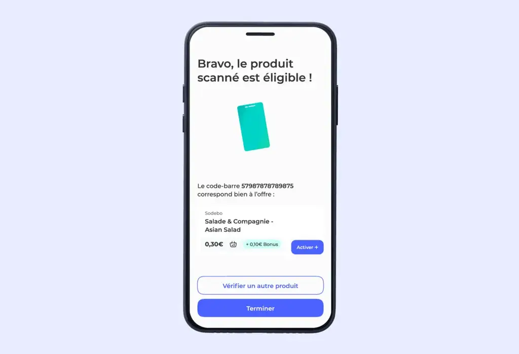 Animation mockup of a validated screen
