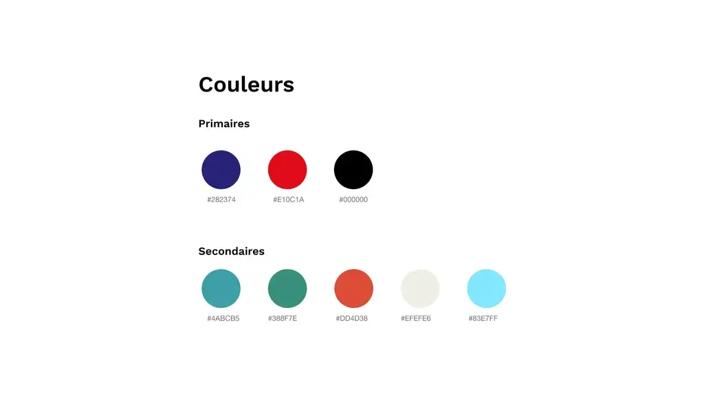 Art direction: colour palette used on the platform