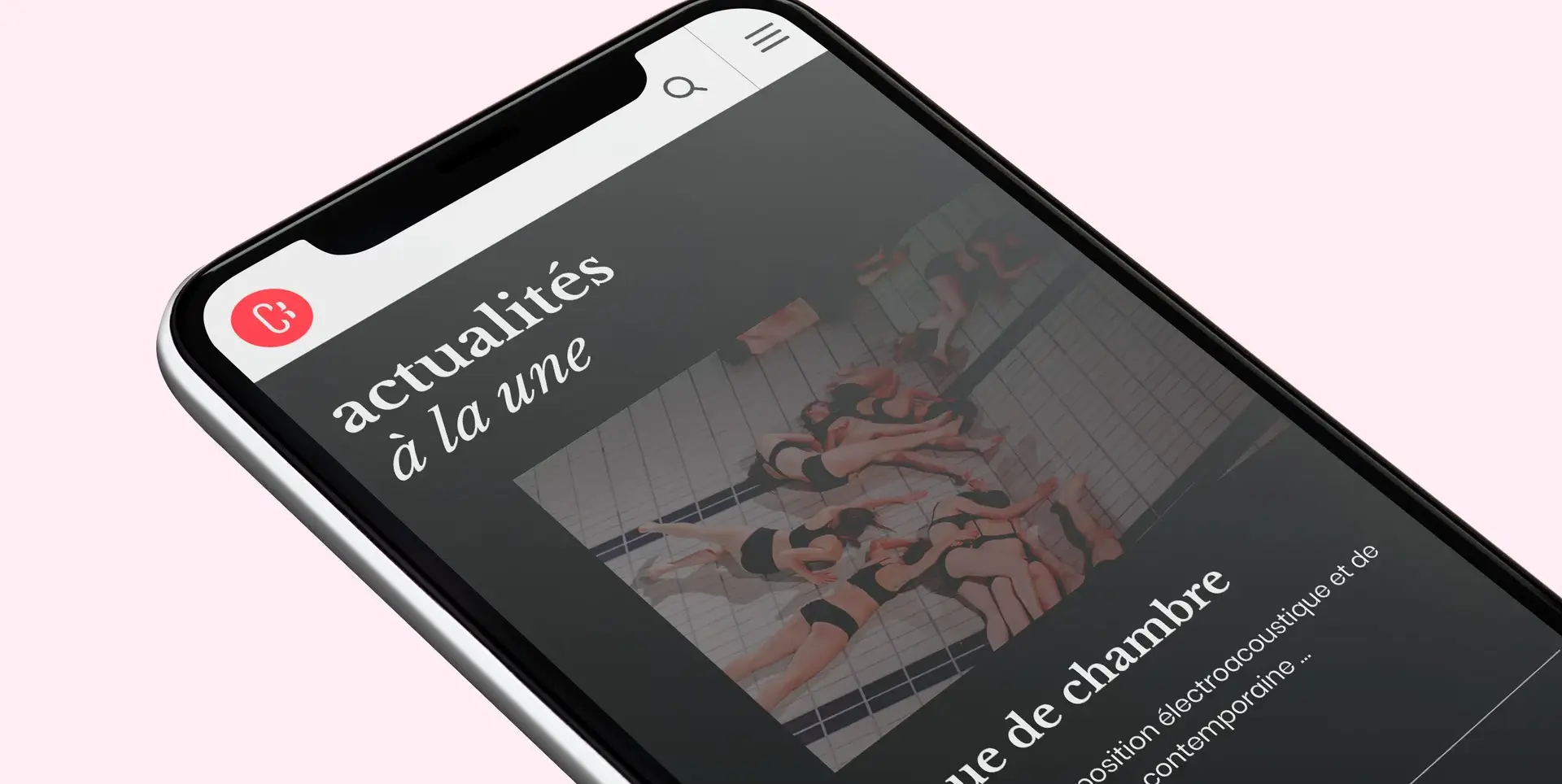 Article Musique de chambre du Conservatoire affiché sur un smartphone