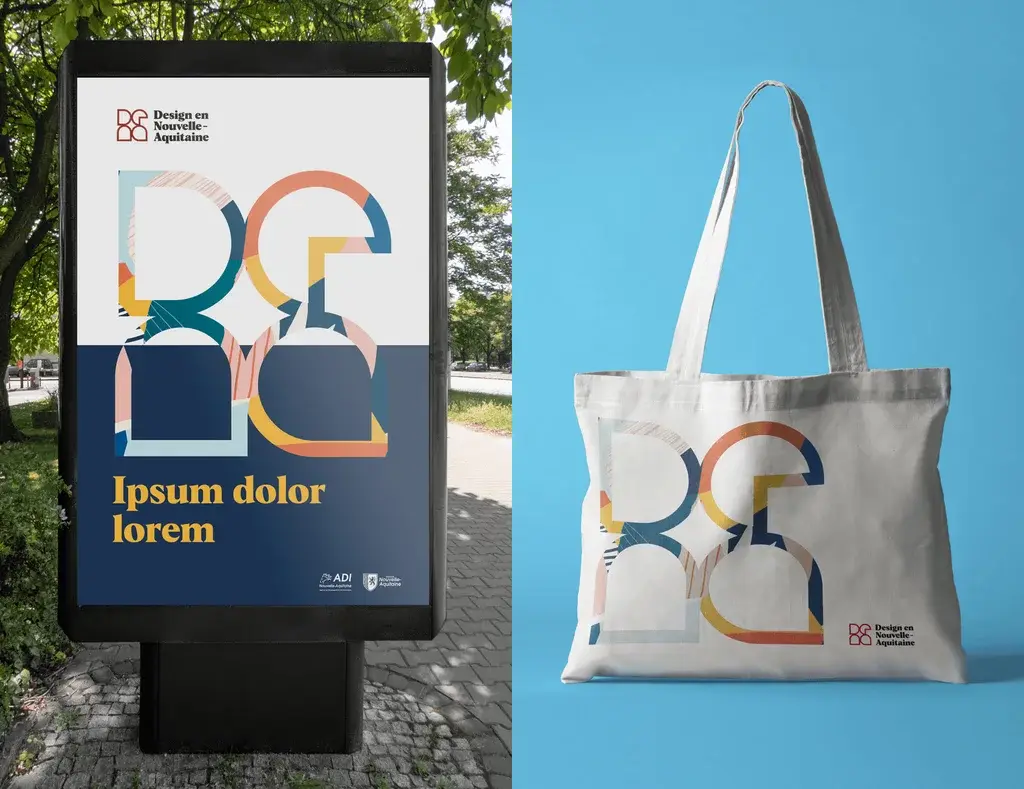 Branded bag and poster