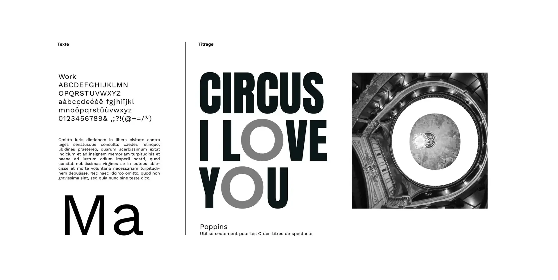 Typographic choice for the headings to support the visual identity