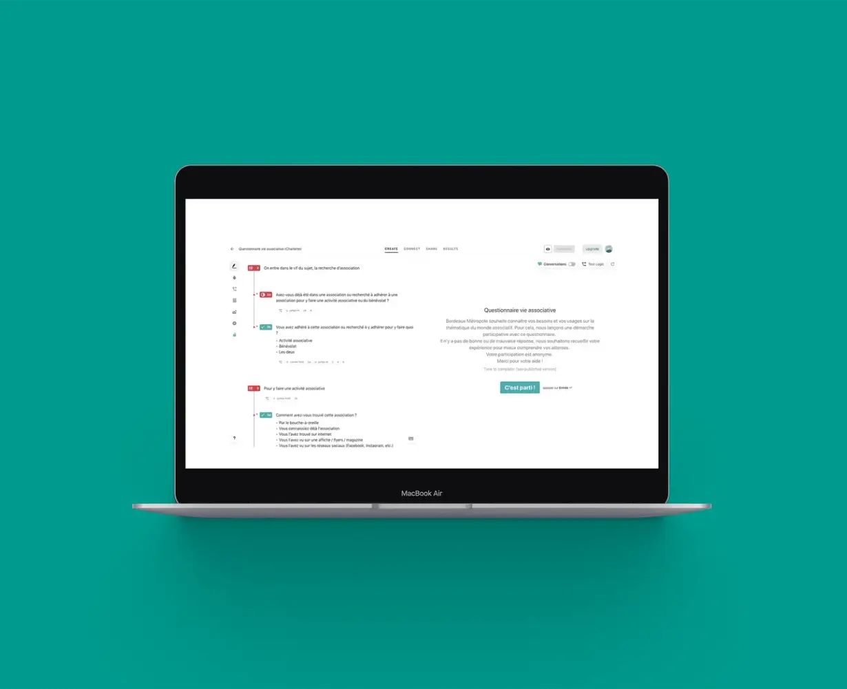 Citizen feedback reviewed on a laptop