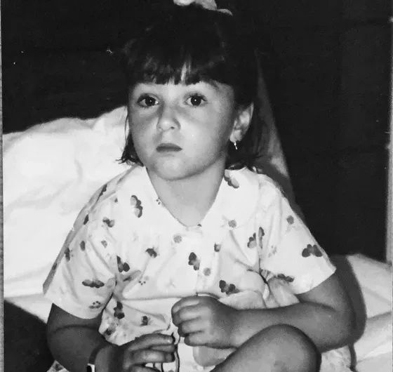 Clémence Caron as a child