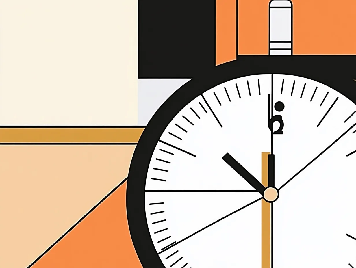 Close-up of a clock with its hands
