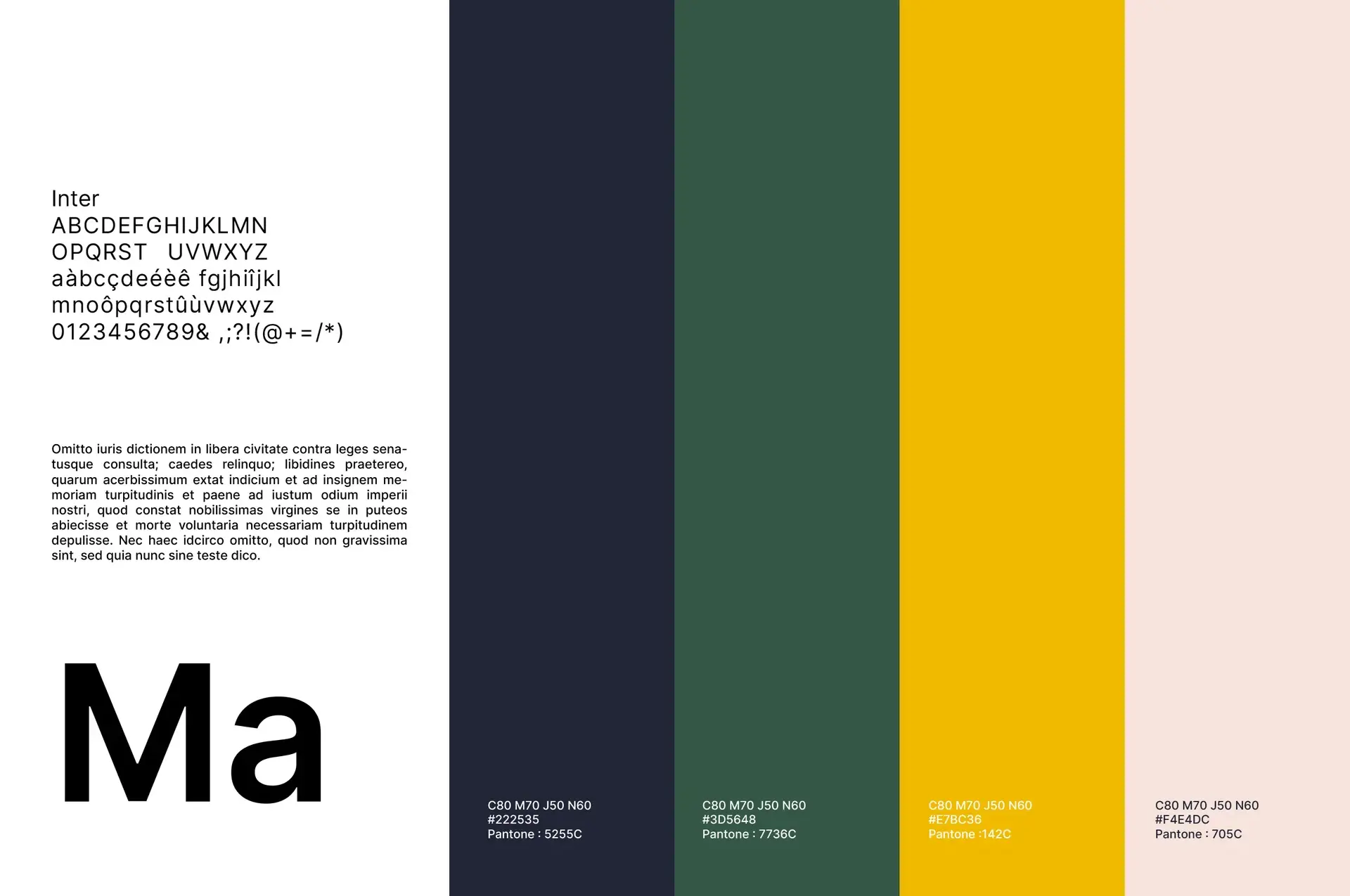 Colour palette and typography