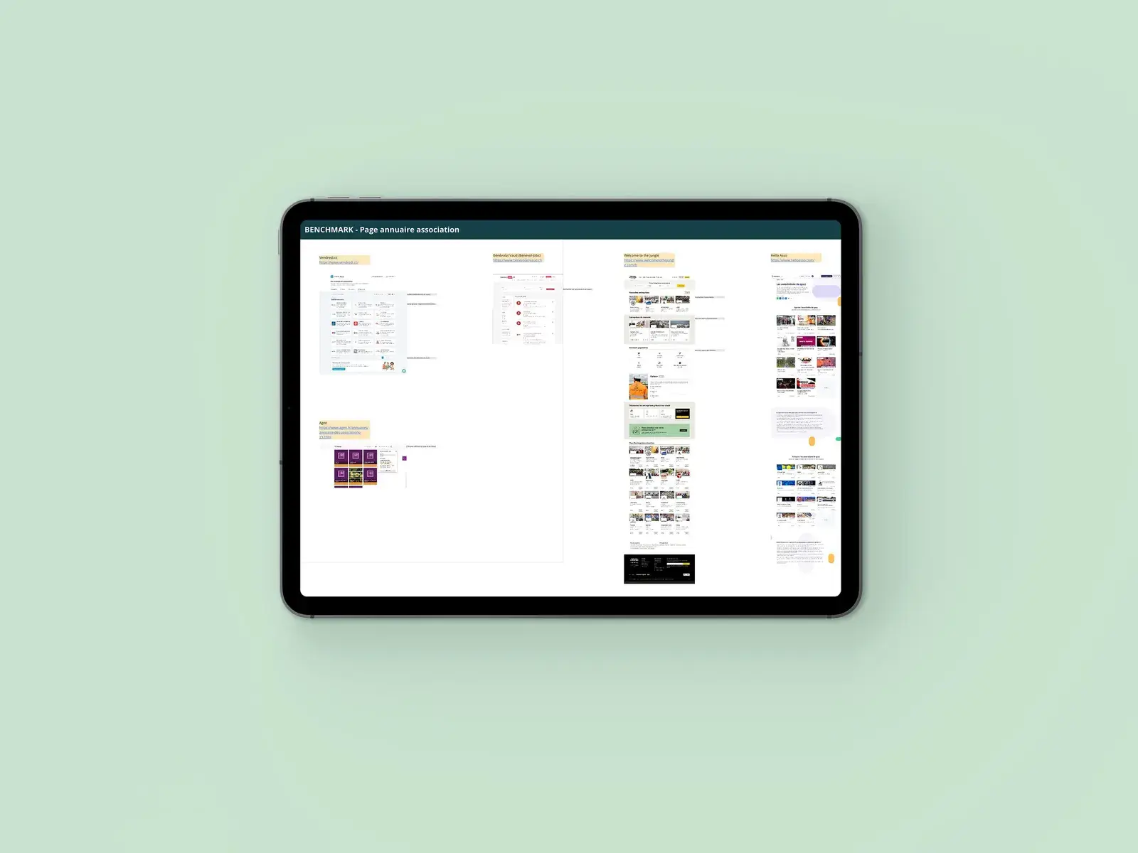 Benchmark concurrentiel de plusieurs portails associatifs