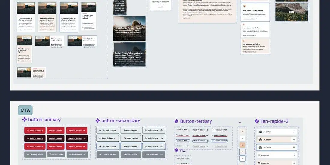 Composants cartes et boutons mis à jour dans le Design System