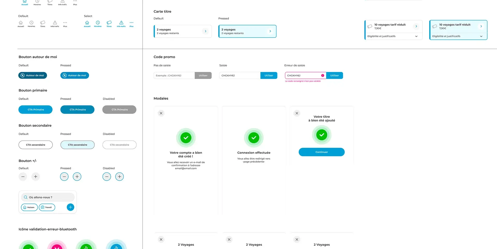 UI components for the mobile app