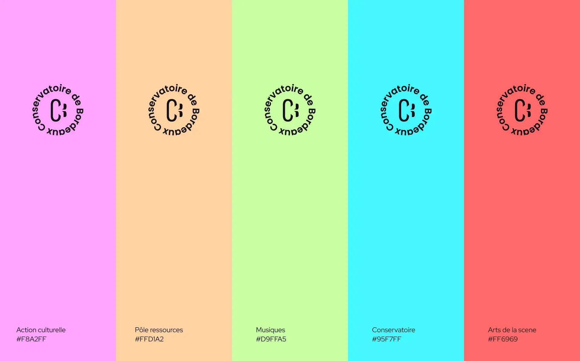 Conservatoire de Bordeaux: logo and coloured background