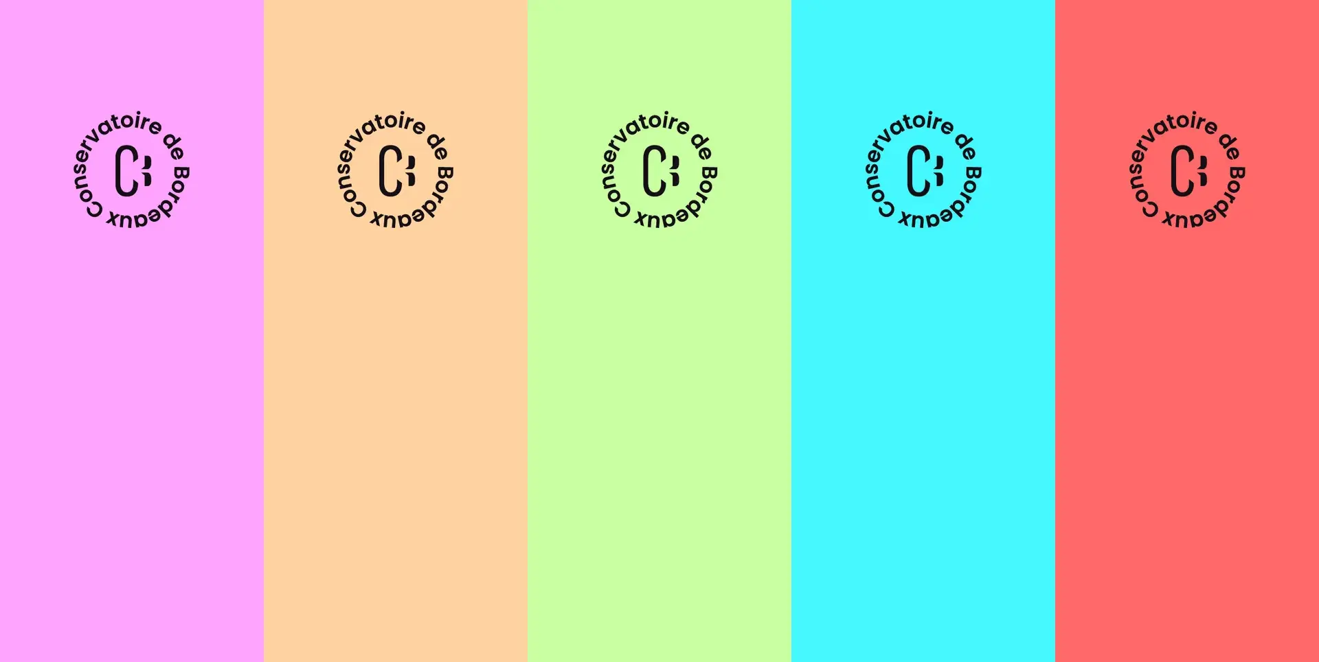 Conservatoire de Bordeaux - logotype et fond coloré
