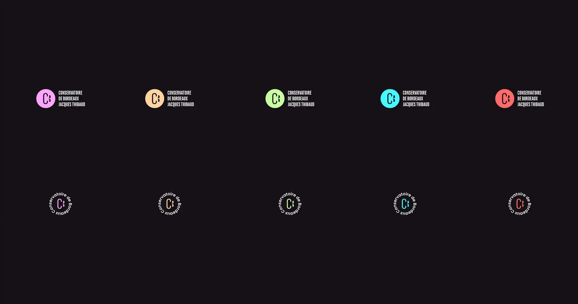 Conservatoire de Bordeaux: visual-identity variants