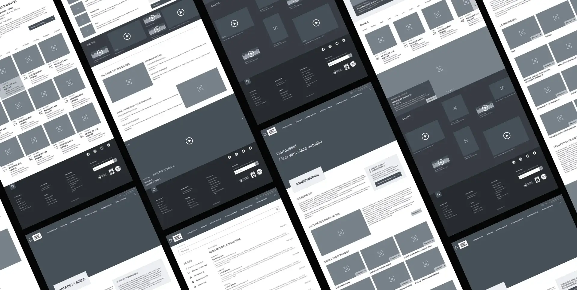 Conservatoire de Bordeaux - wireframes