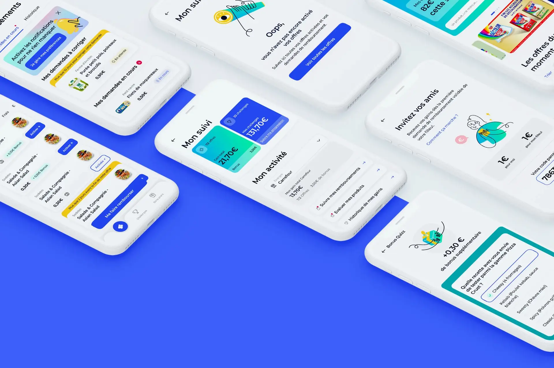 Coupon Network app screens