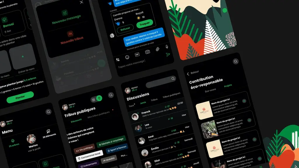 Dark mode screens