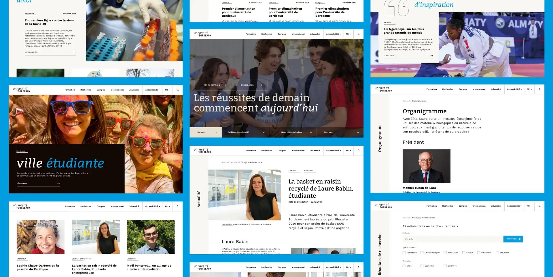 Déclinaisons graphiques des écrans