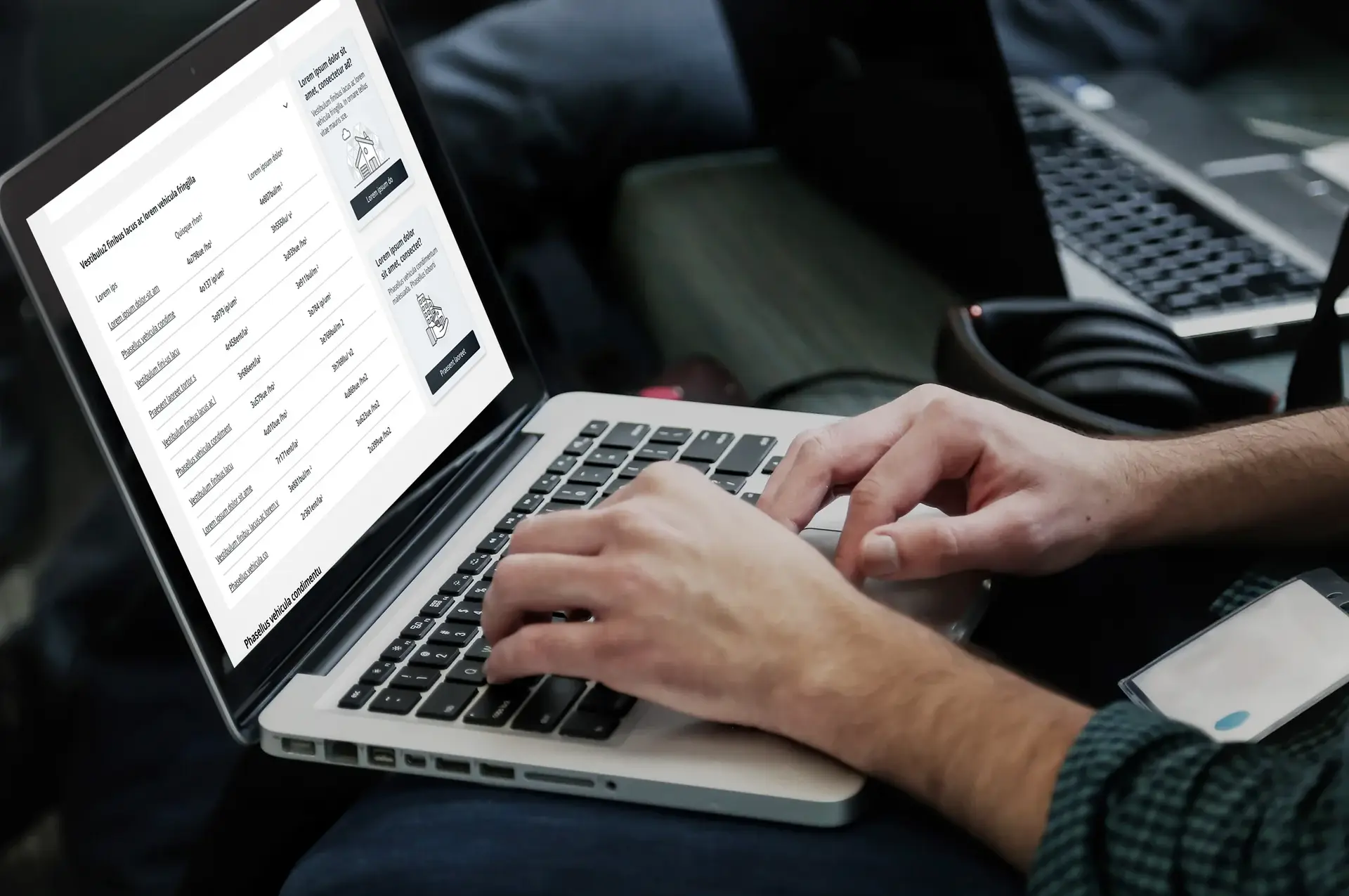 Desktop-format mockup of the buyer journey for the future property-services portal