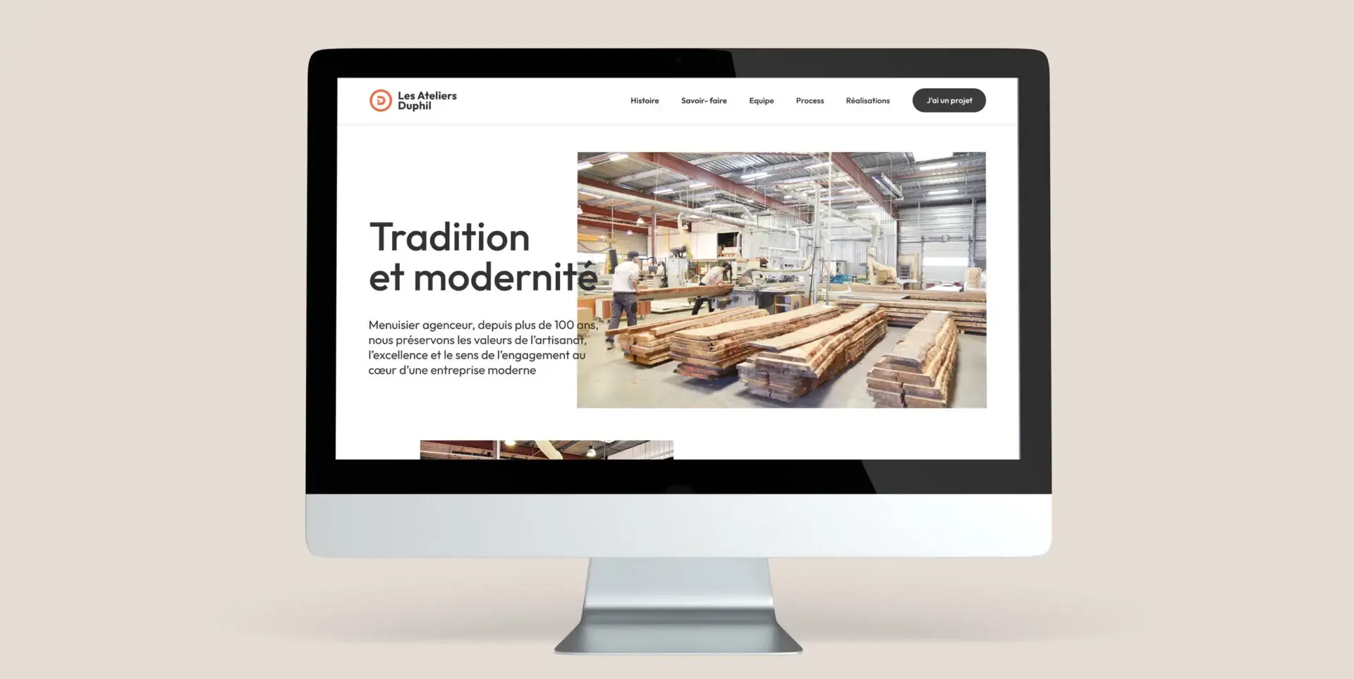 Direction artistique et design UI de la home page du site