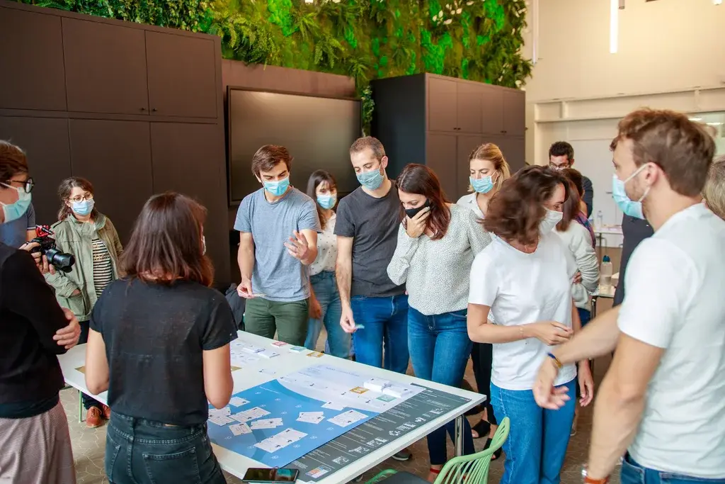 Discussion of a group's work during the voting phase