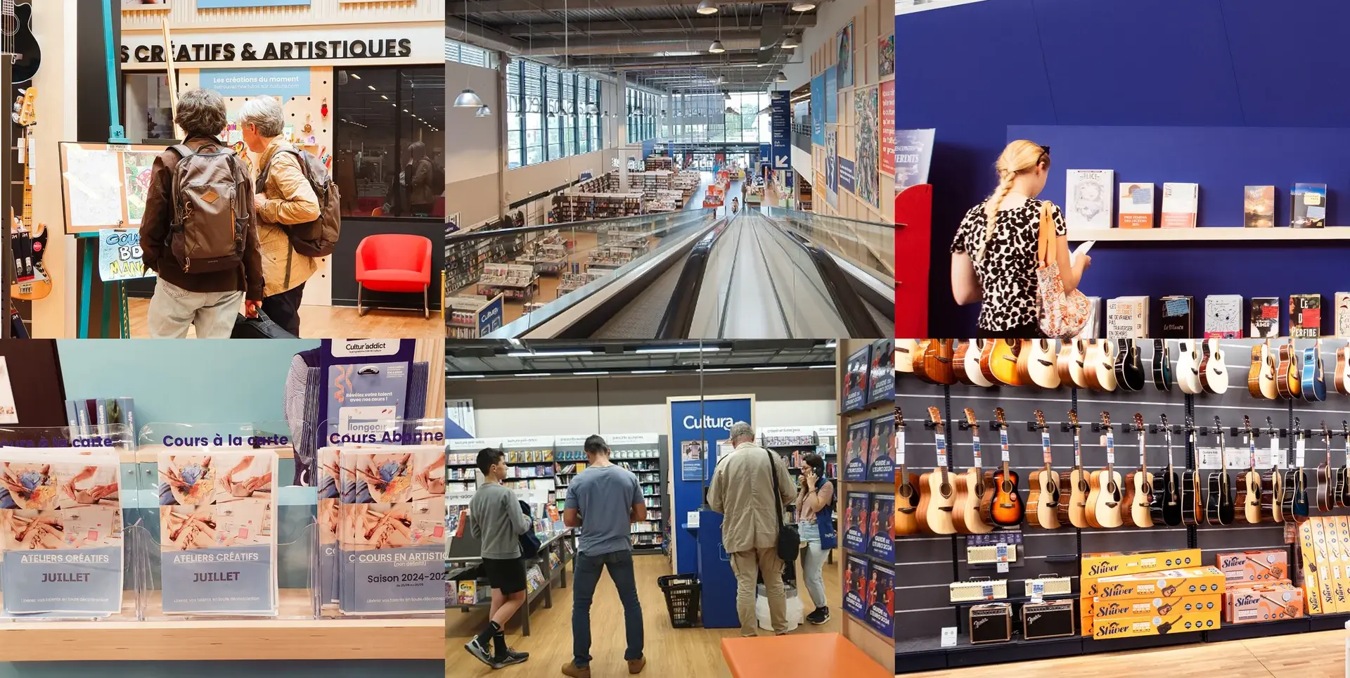 ensemble de photographies prises dans le magasin Cultura de Bègles