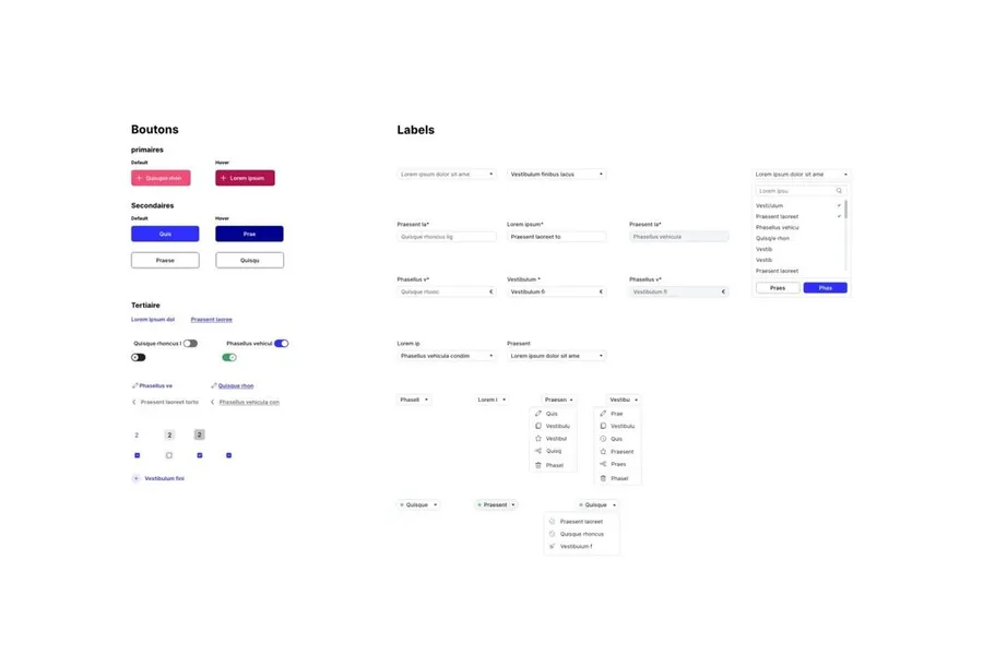 Exemple de design system / atomic design 6 sur 7