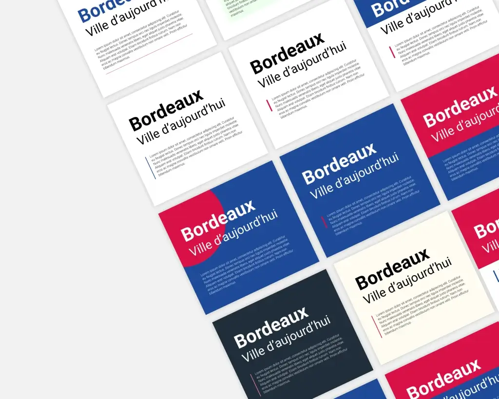 Explorations of the selected typeface, Arial, alongside the color palette