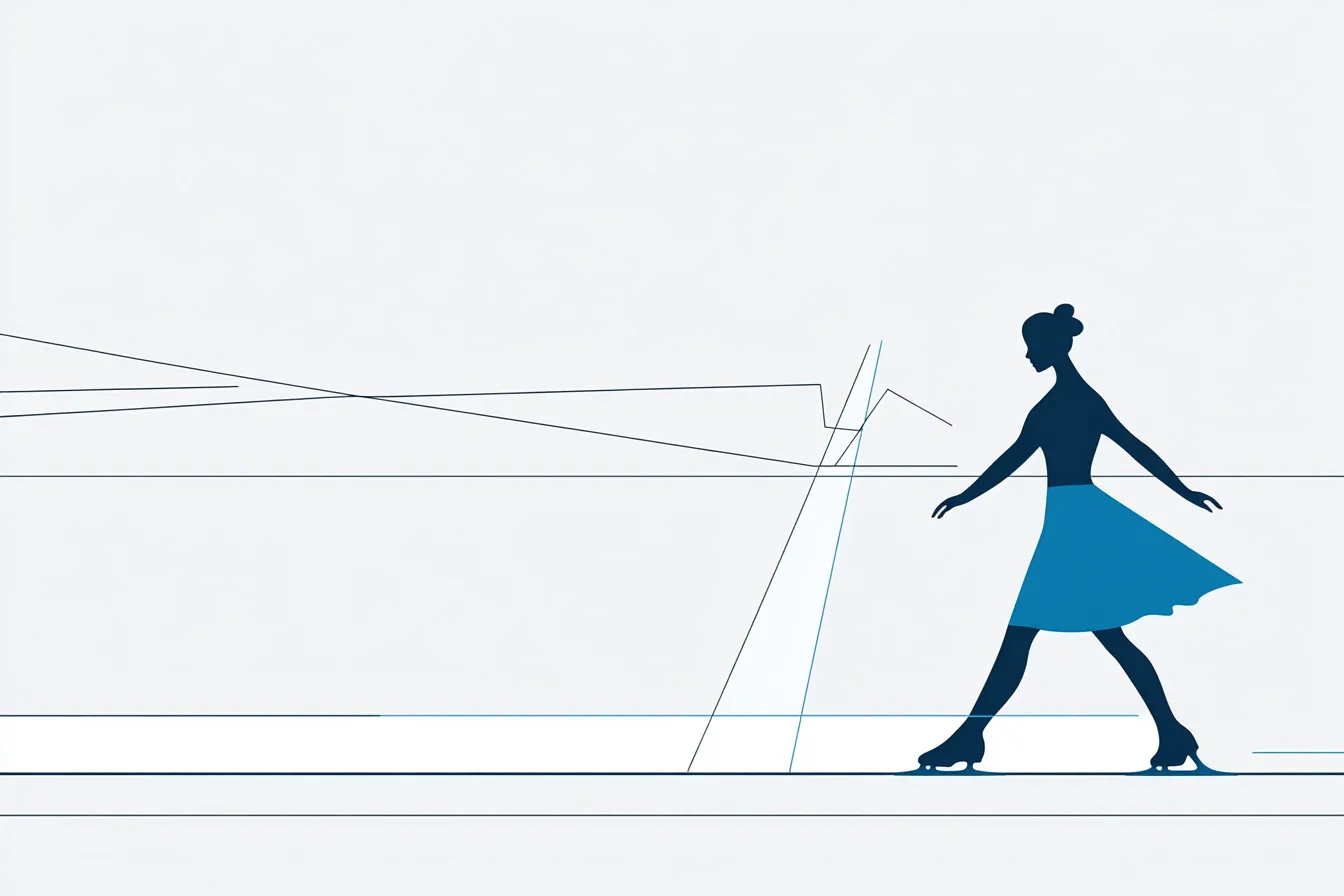 figure skating by a woman in a blue dress