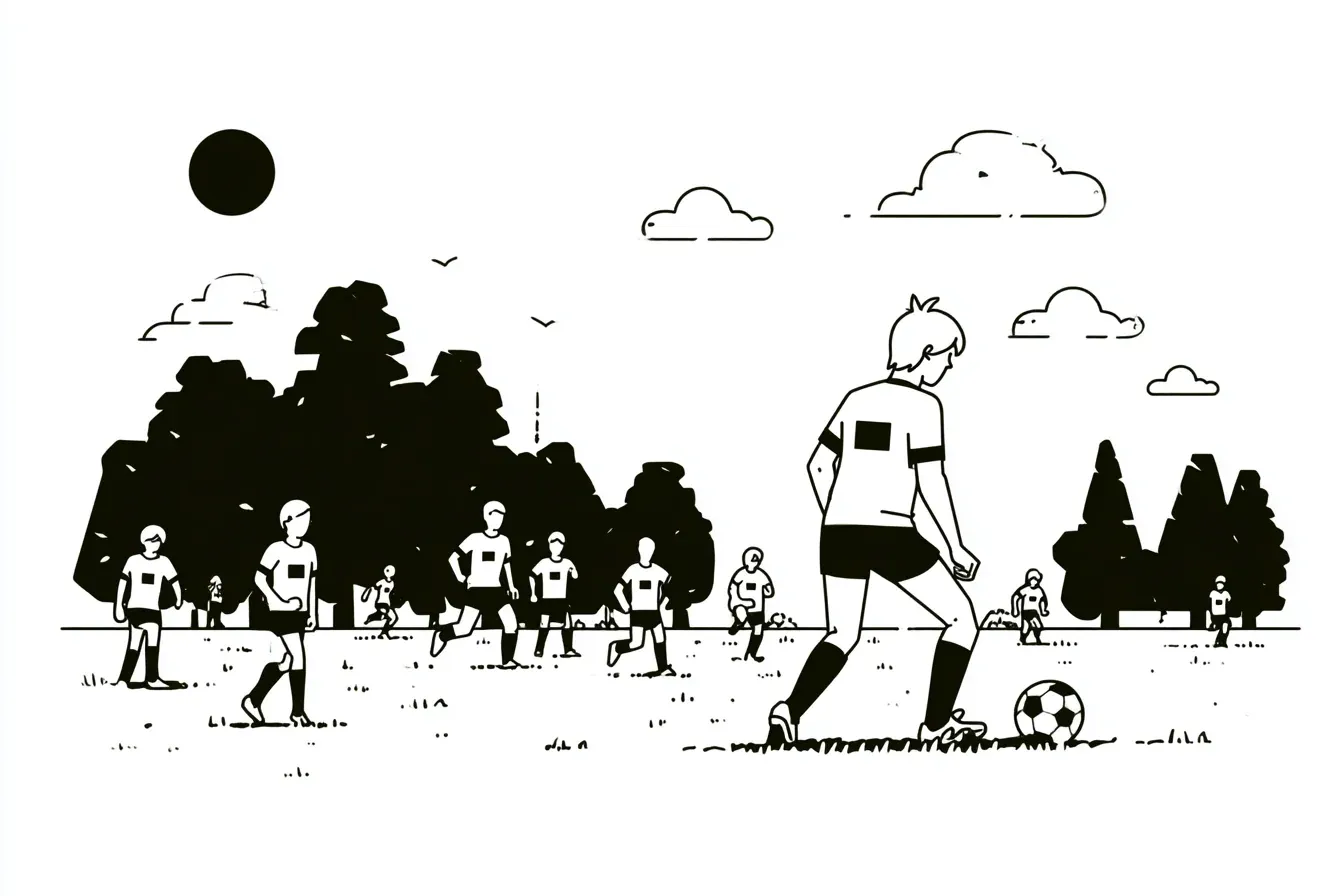 Football player in training