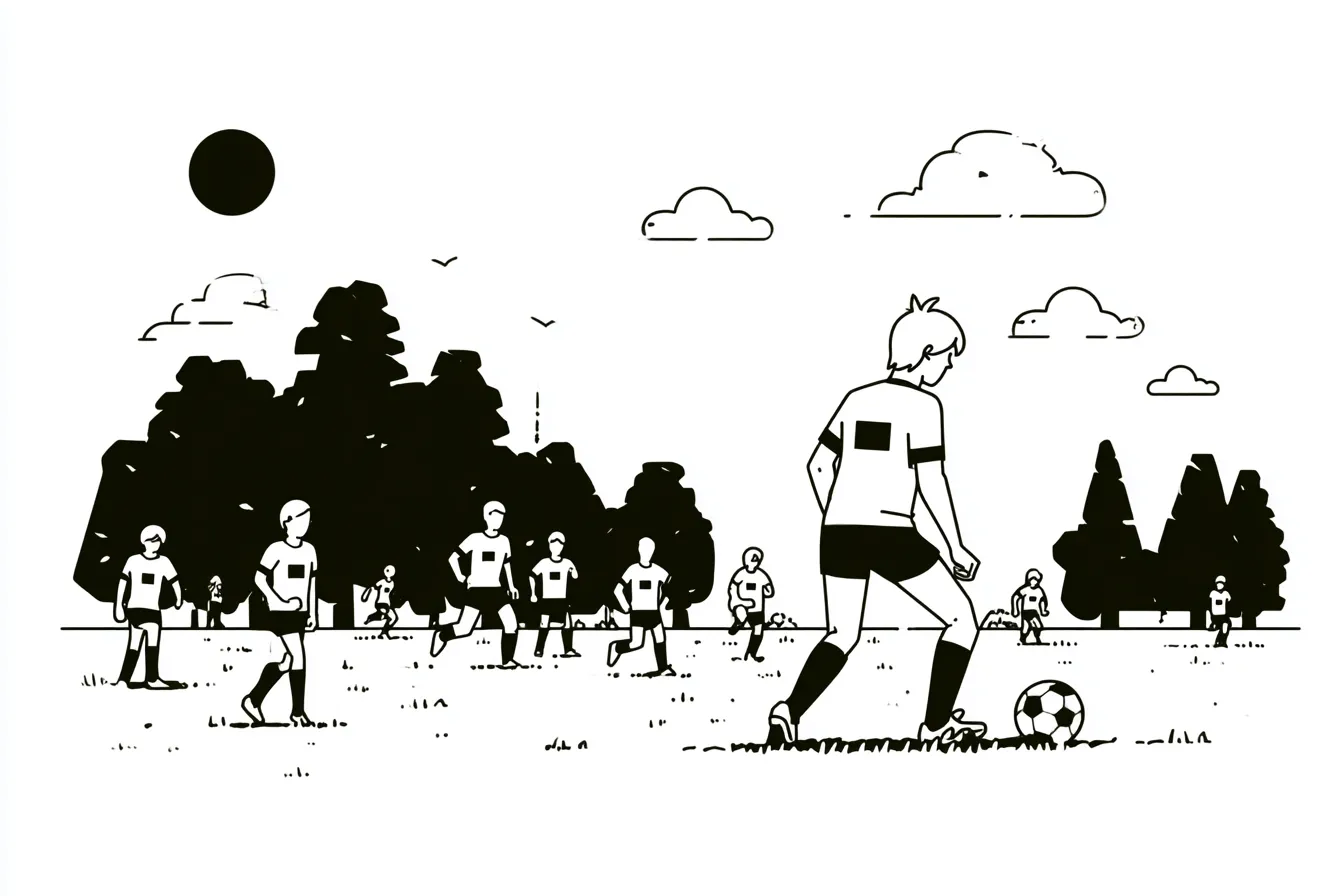 Football player in training