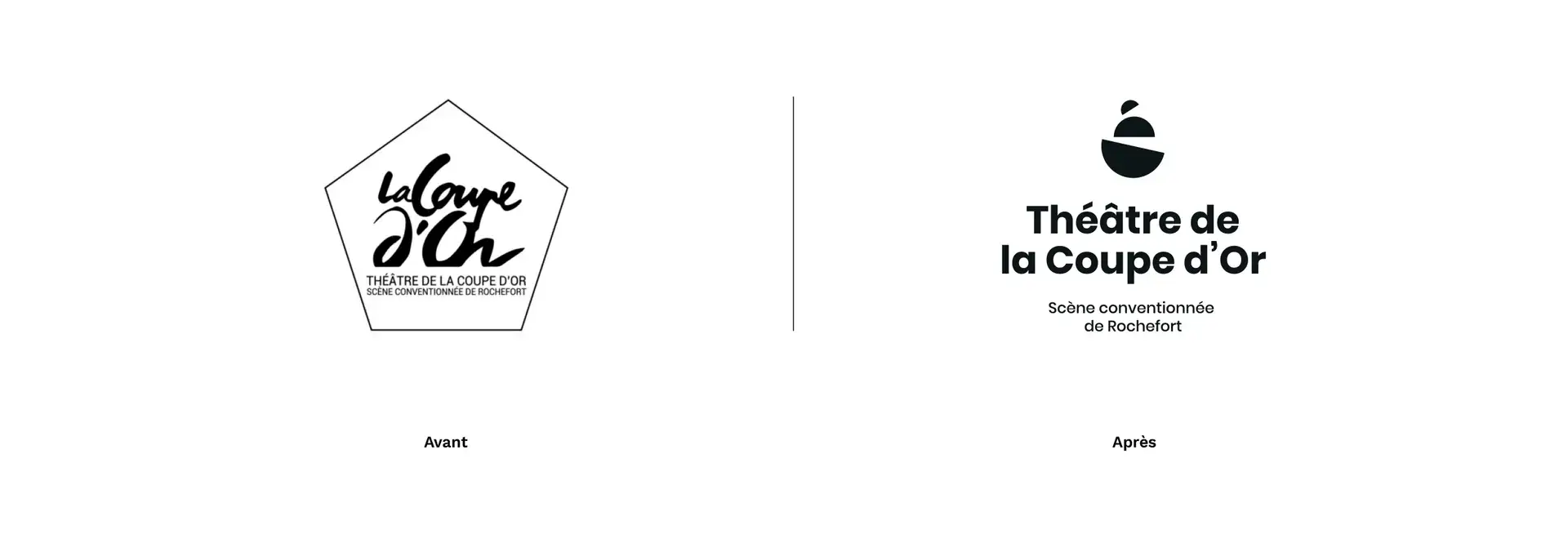 Former logo and new logo of the Théâtre de la Coupe d'Or