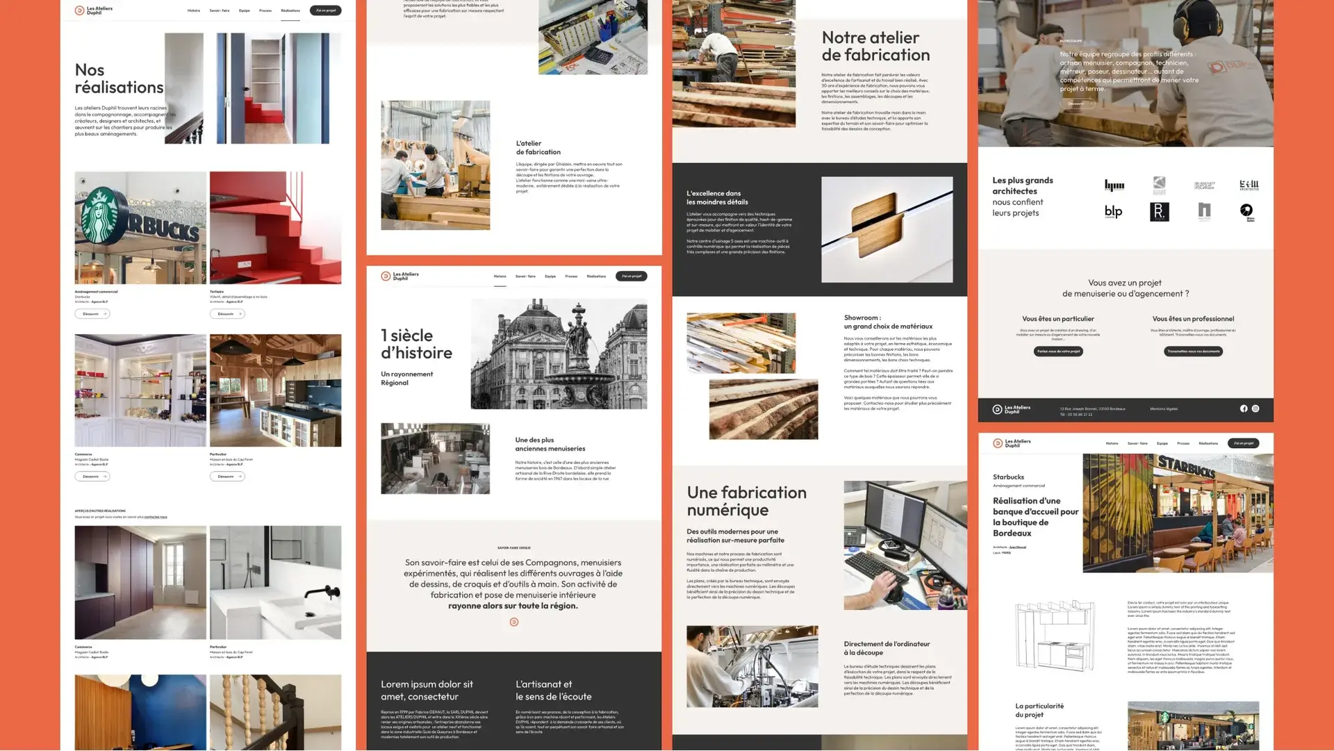 Graphic mockups of the agency's showcase site