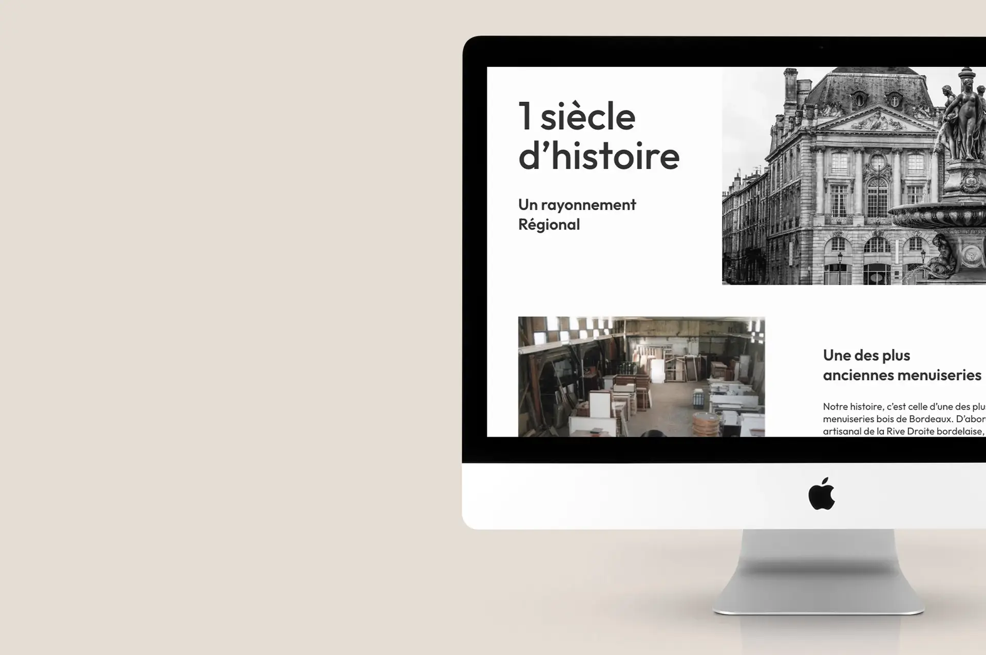 Graphic mockups of the history page