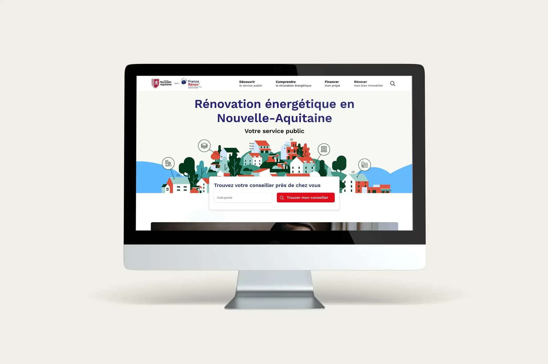 Graphic mockups of the home page