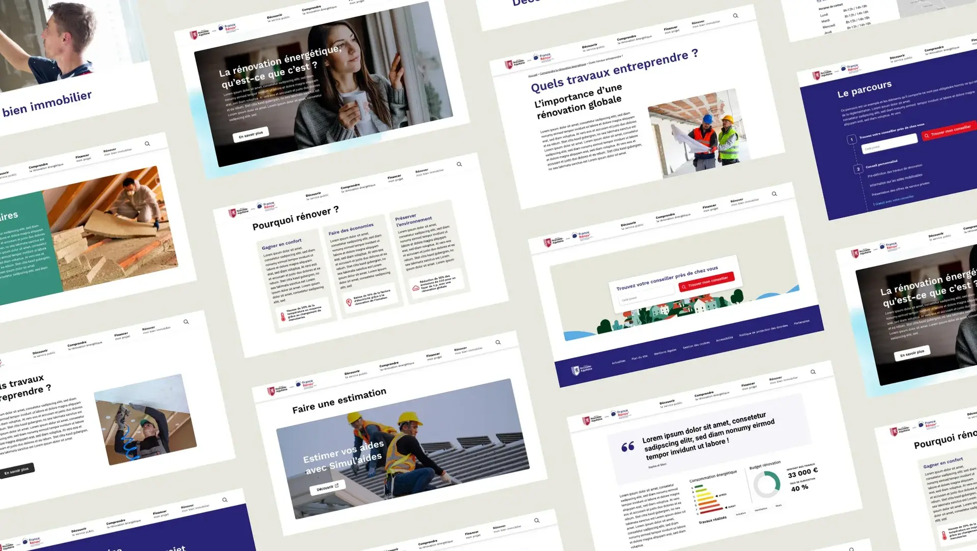 Graphic mockups of the screens produced during the UI sprint