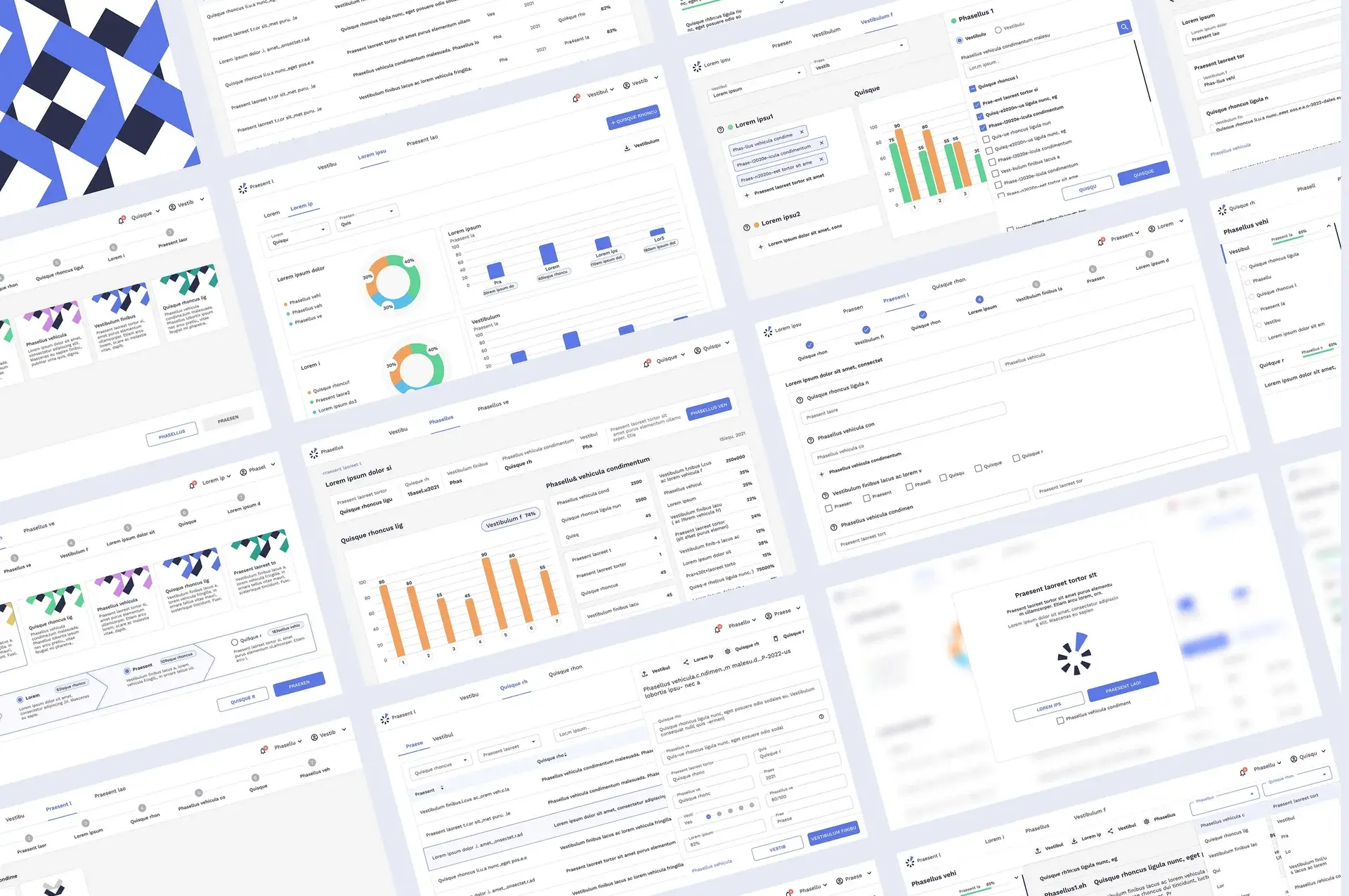 Graphic mockups of the SPI Online audit platform
