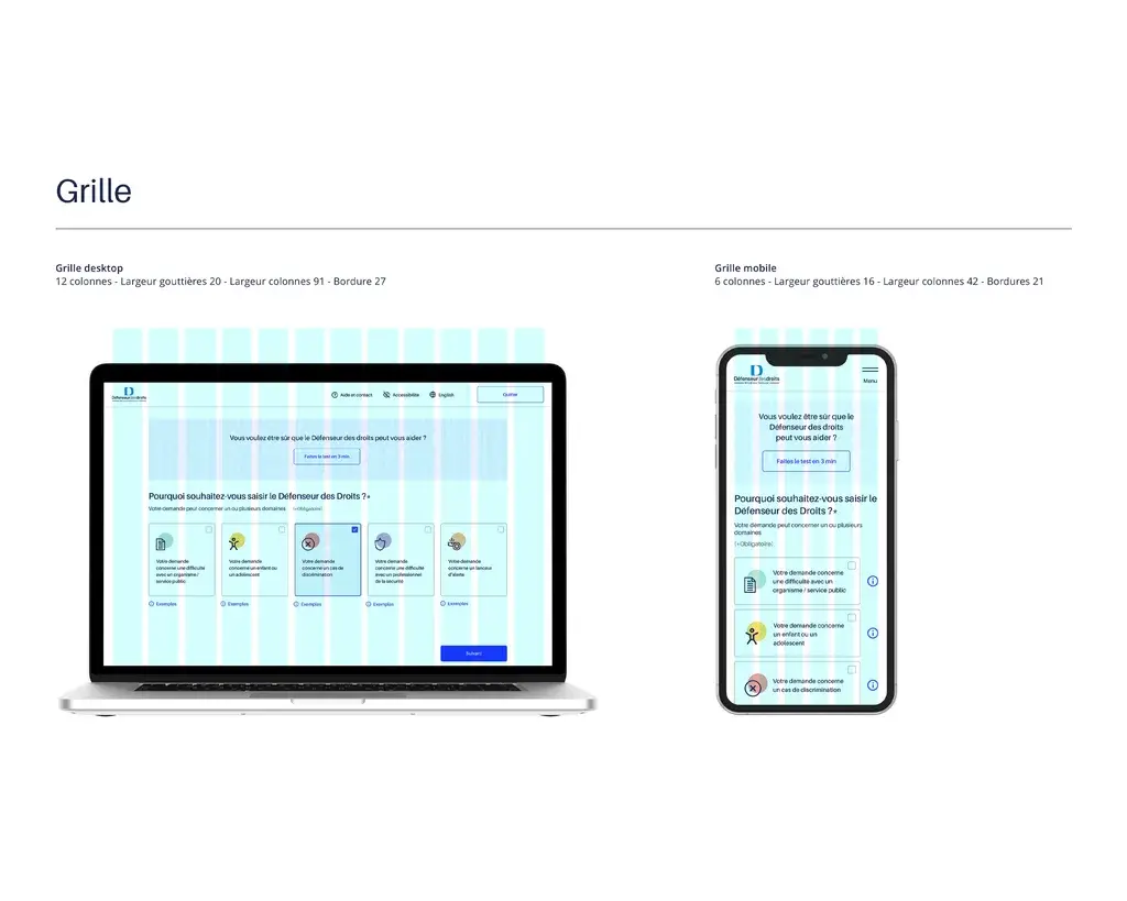 Handoff document explaining the grids used during the design of the new claim form