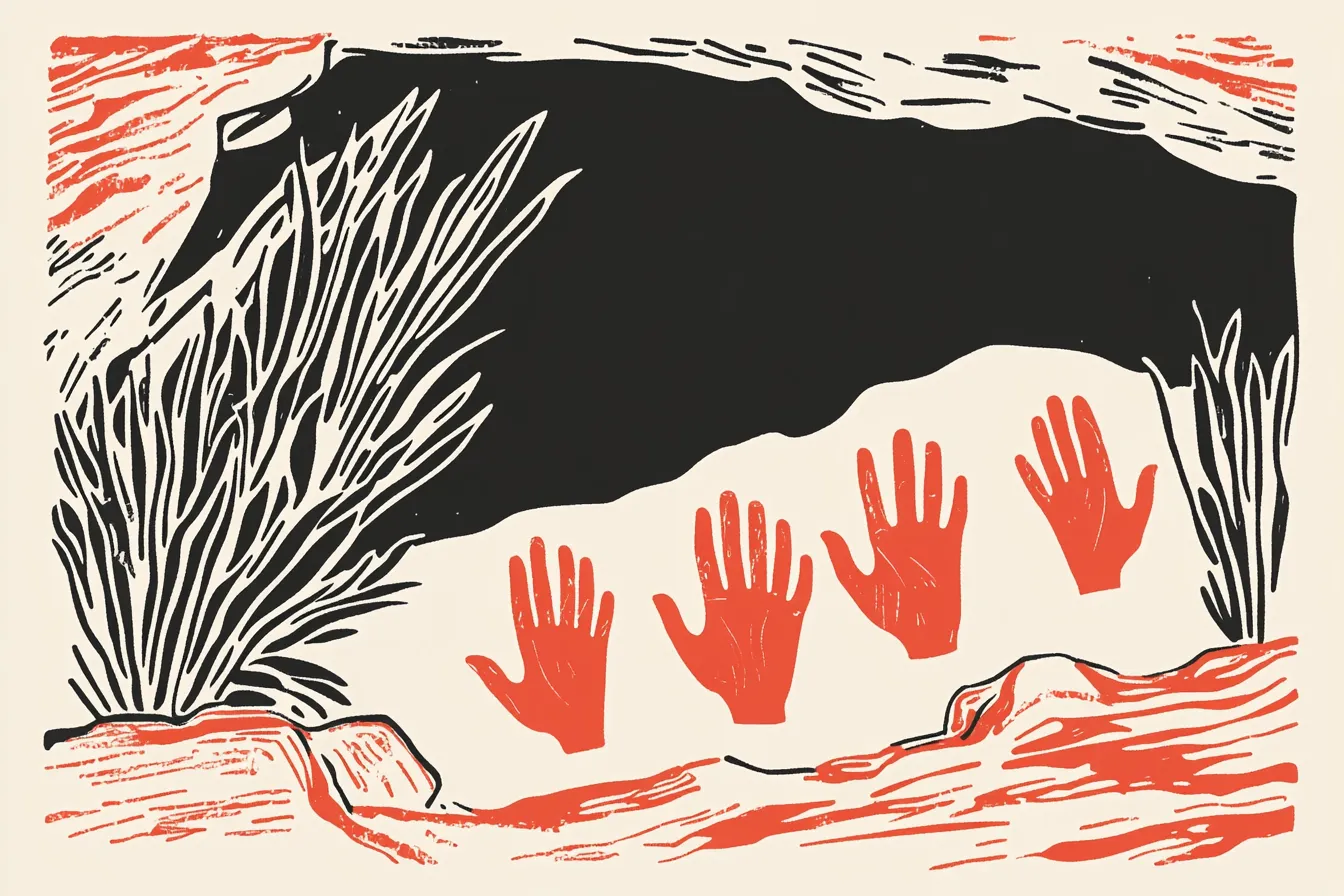 Hands on the rock - Lascaux paintings