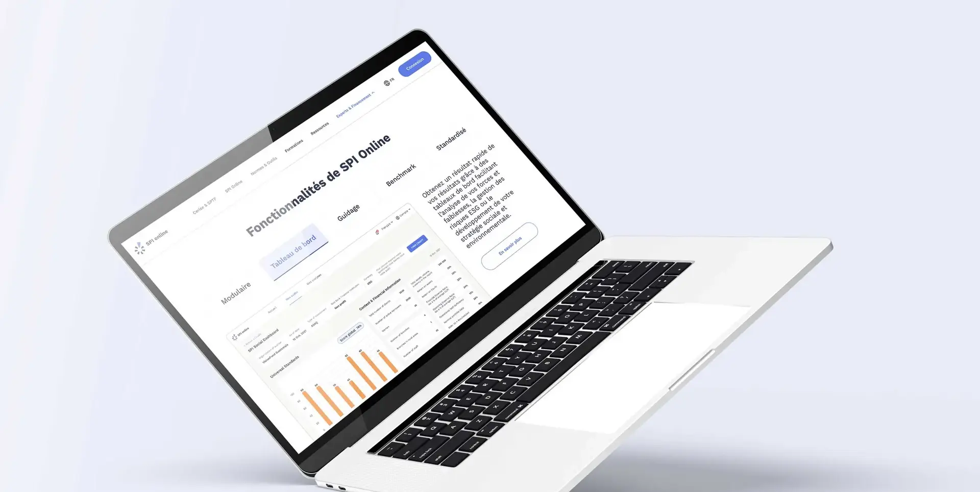 home page du site vitrine de la plateforme
