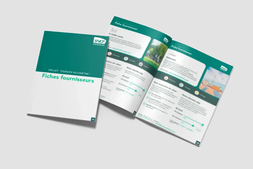 Illustration of the booklet presenting the solutions and services of the professionals invited to take part in the approach