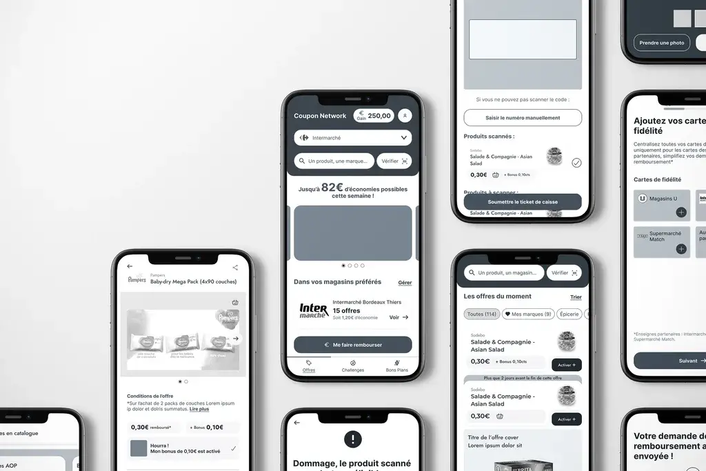 Image showing several low-fidelity screens