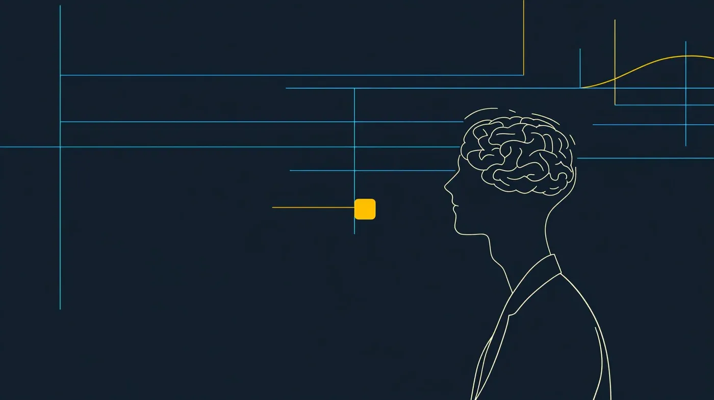 l'illustration d'un cerveau dans la tête d'un homme de profil