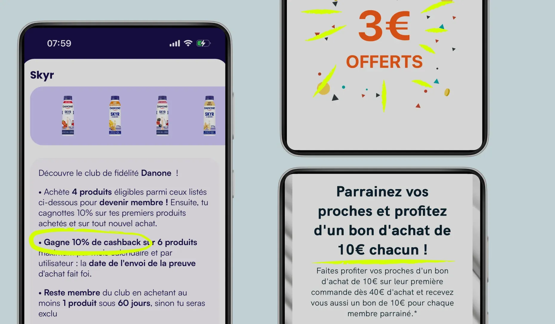Les remises type cashback de plusieurs programmes de fidélité comme 10%, Erborian ou iGraal
