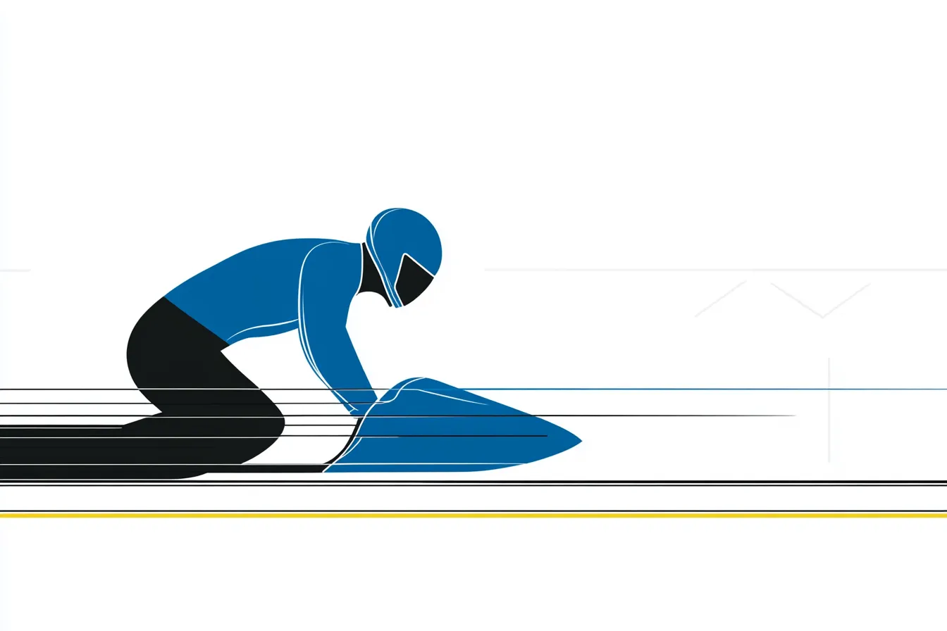 Man in a Bobsleigh hurtling down the ice