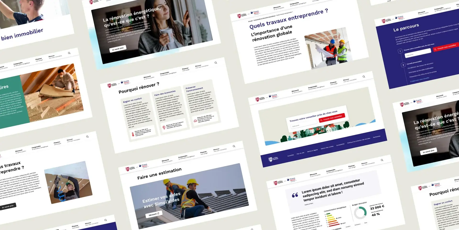 Maquettes graphiques des écrans réalisés pendant le sprint ui